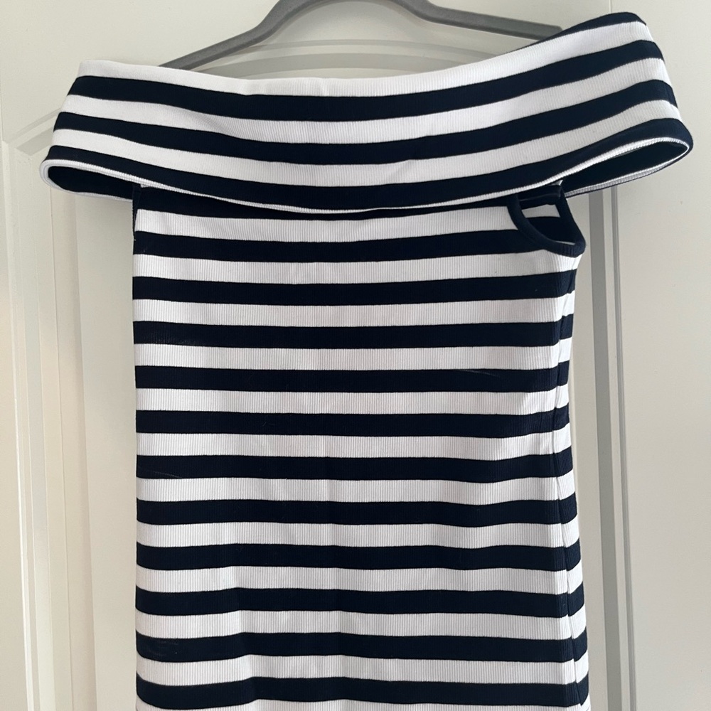 Off-Shoulder Striped Shirt